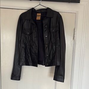 GAP Black Leather Motorcycle Jacket